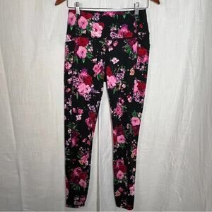 Victoria’s Secret On Point Flow‎ Floral Athletic Gym Leggings EUC Size ML